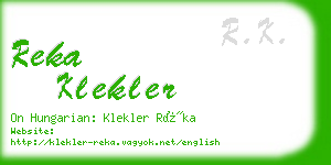 reka klekler business card